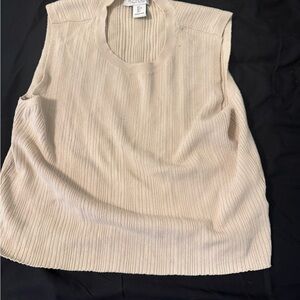 Rachel Zoe Tan Ribbed Sleeveless Tank Top
